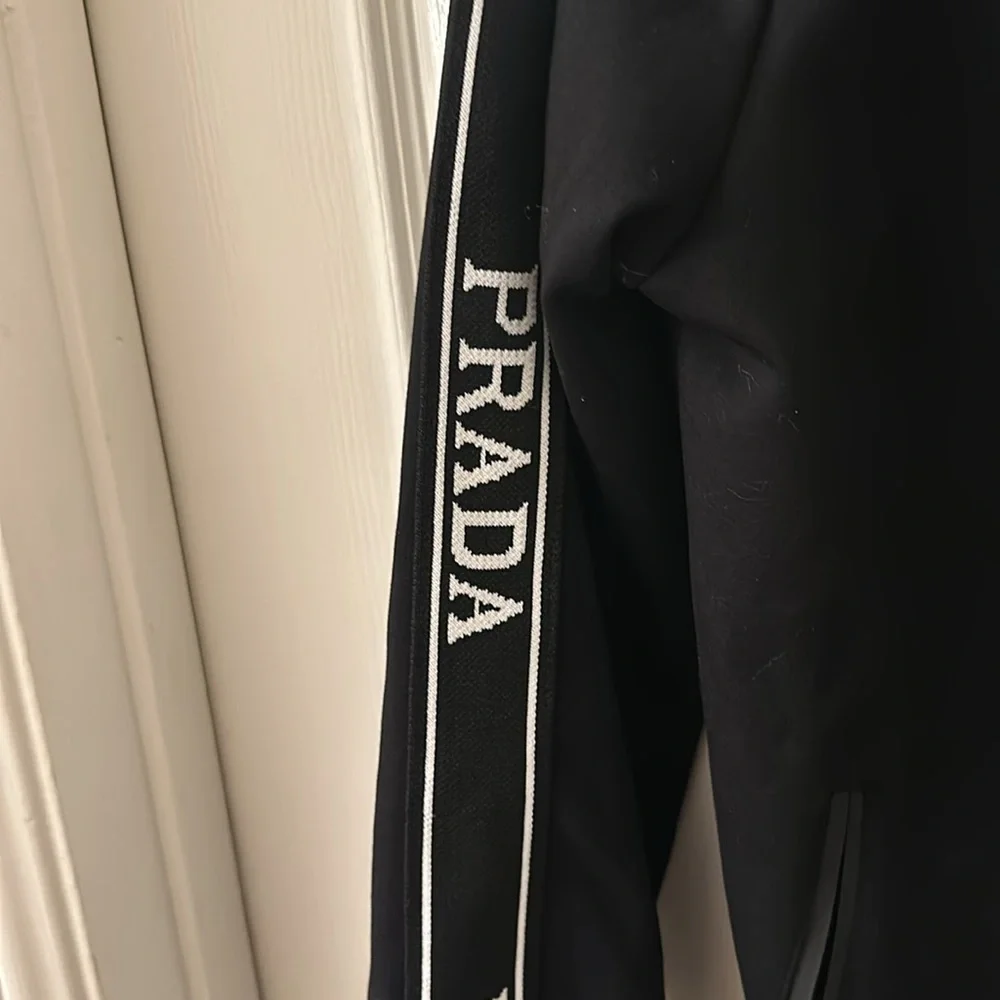 Prada Black Track Jacket with White Logo Tape - Picture 3 of 6